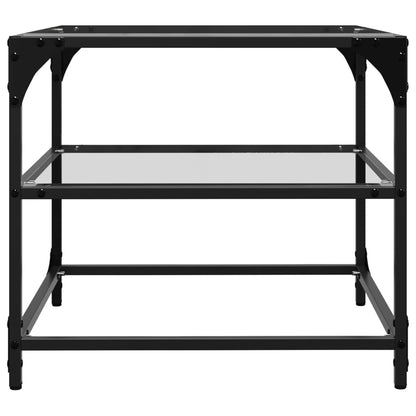 Couchtische mit Glasplatten 2 Stk. Transparent 50x50x45cm Stahl
