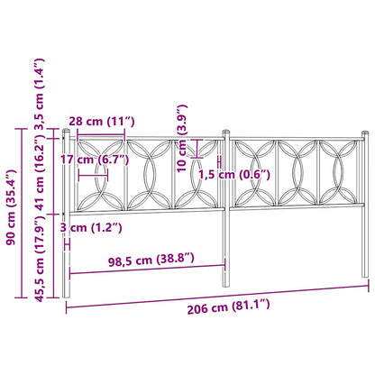 Ersatz-Kopfteil Metall Weiß 200 cm