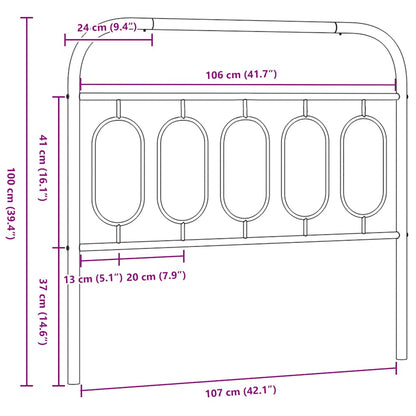 Ersatz-Kopfteil Metall Weiß 107 cm