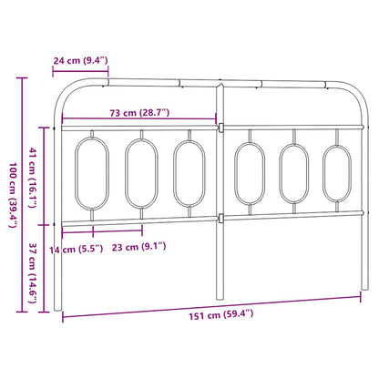 Ersatz-Kopfteil Metall Weiß 150 cm