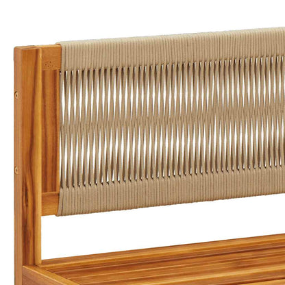 3-tlg. Gartensofa-Set mit Kissen Holz Akazie & Seil