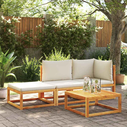 Gartensofa mit Kissen 2-Sitzer Holz Akazie & Rattan