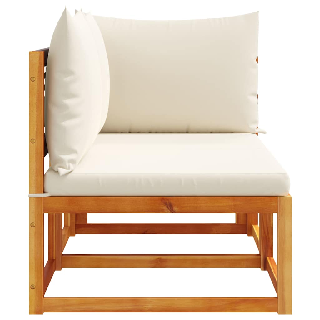 Gartensofa mit Kissen 2-Sitzer Holz Akazie & Rattan