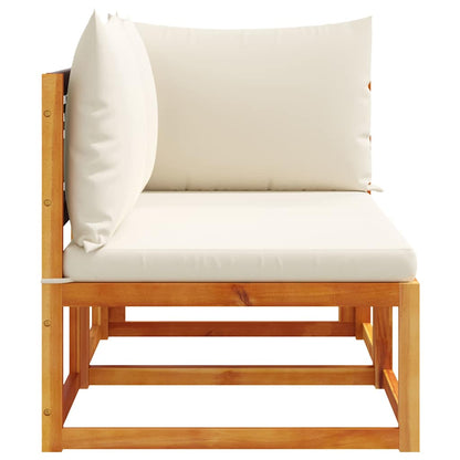 Gartensofa mit Kissen 2-Sitzer Holz Akazie & Rattan