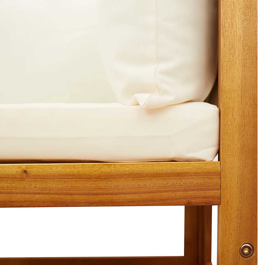 Gartensofa mit Kissen 2-Sitzer Holz Akazie & Rattan