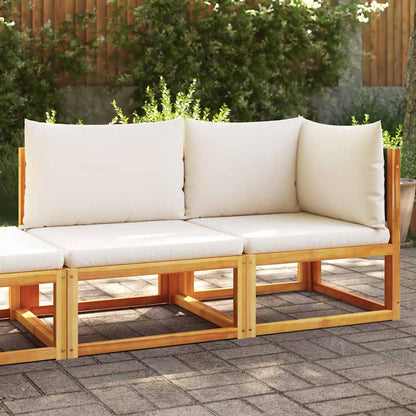 Gartensofa mit Kissen 2-Sitzer Holz Akazie & Rattan