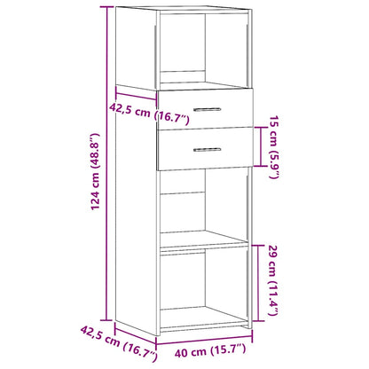 Highboard Betongrau 40x42,5x124 cm Holzwerkstoff