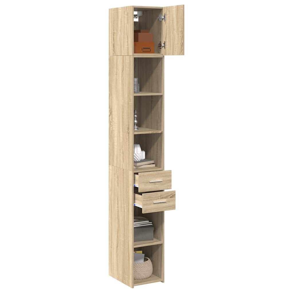 Hochschrank Schmal Sonoma-Eiche 30x42,5x225 cm Holzwerkstoff