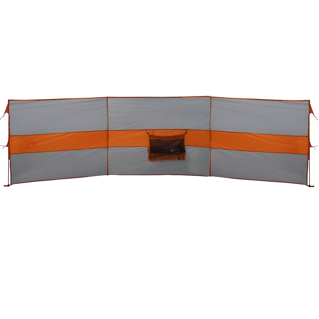 Camping-Windschutz Grau und Orange 490x123 cm Wasserdicht