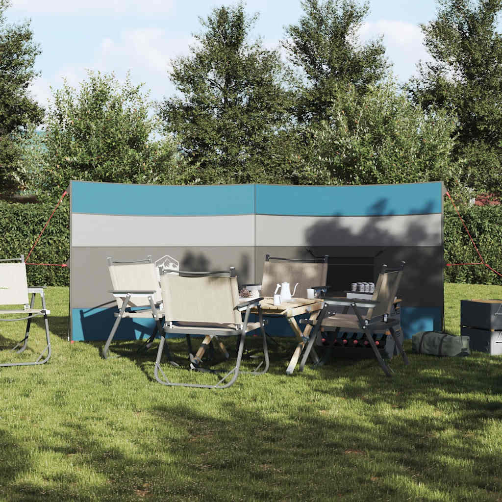 Camping-Windschutz Blau 340x130 cm Wasserdicht