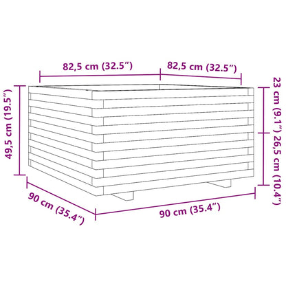 Pflanzkübel 90x90x49,5 cm Massivholz Kiefer