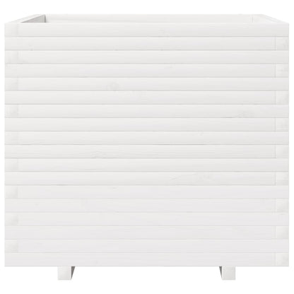 Pflanzkübel Weiß 80x80x72 cm Massivholz Kiefer