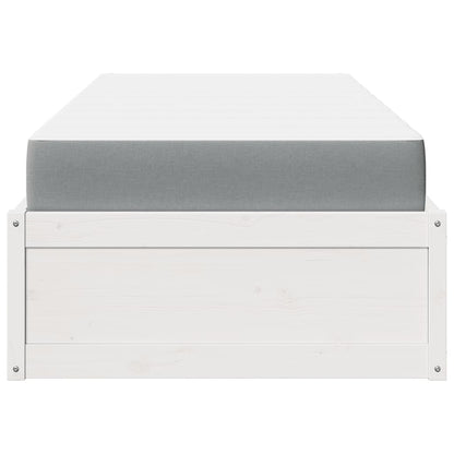 Bett mit Matratze Weiß 90x190 cm Massivholz Kiefer