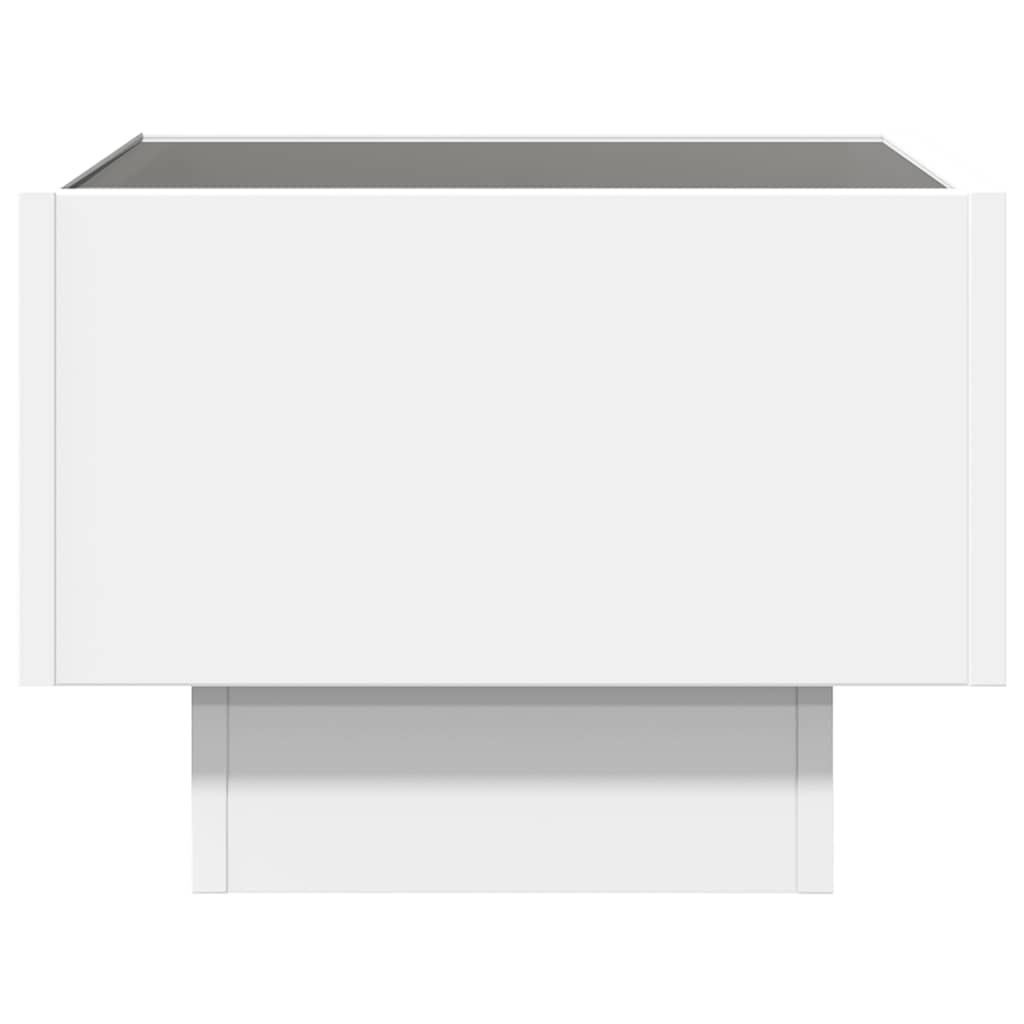 Beistelltisch mit LED Weiß 40x40x30 cm Holzwerkstoff