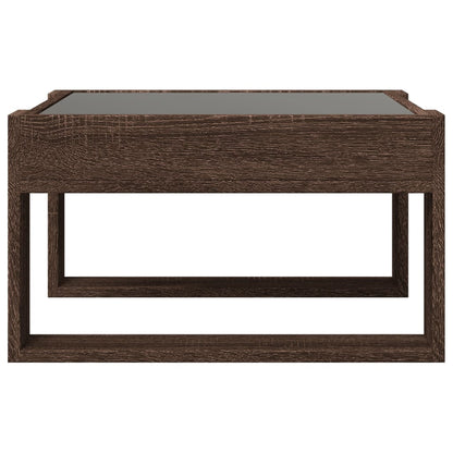 Couchtisch mit Infinity-LED Braun Eichen-Optik 50x53x30 cm