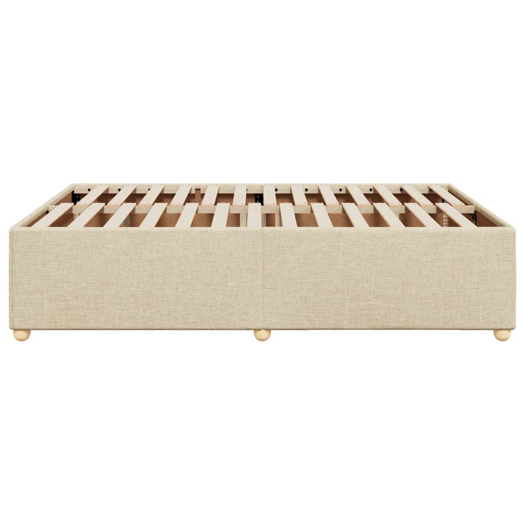 Bettgestell ohne Matratze Creme 140x190 cm Stoff