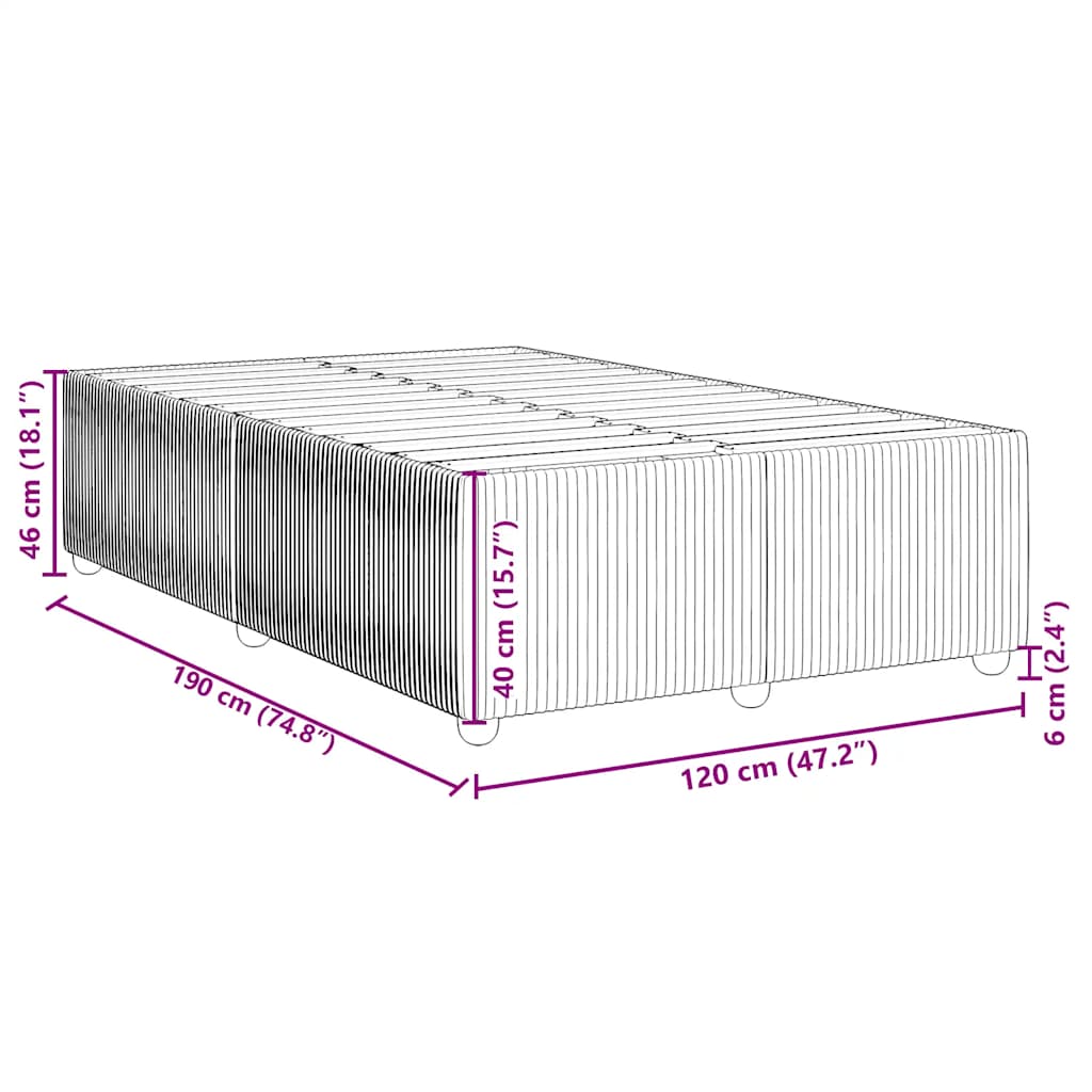 Bettgestell ohne Matratze Dunkelgrau 120x190 cm Samt