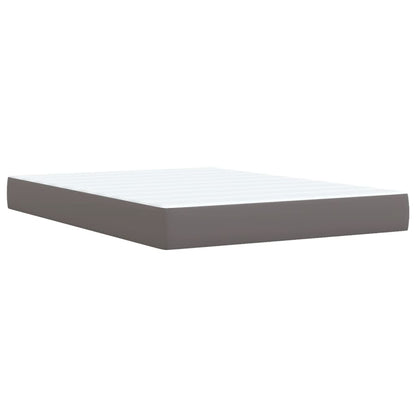 Boxspringbett mit Matratze Grau 140x190 cm Kunstleder