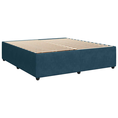 Boxspringbett mit Matratze Dunkelblau 180x200 cm Samt