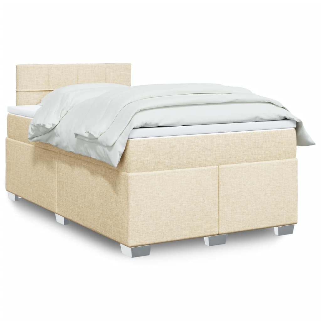 Boxspringbett mit Matratze Creme 120x200 cm Stoff