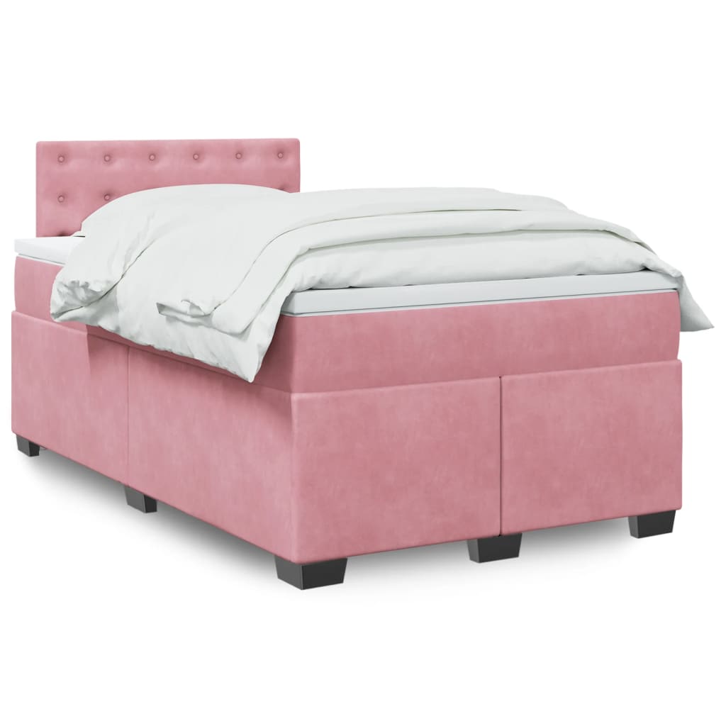 Boxspringbett mit Matratze Rosa 120x190 cm Samt