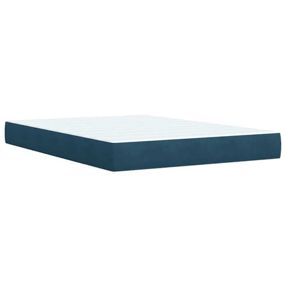 Boxspringbett mit Matratze Blau 160x200 cm Samt