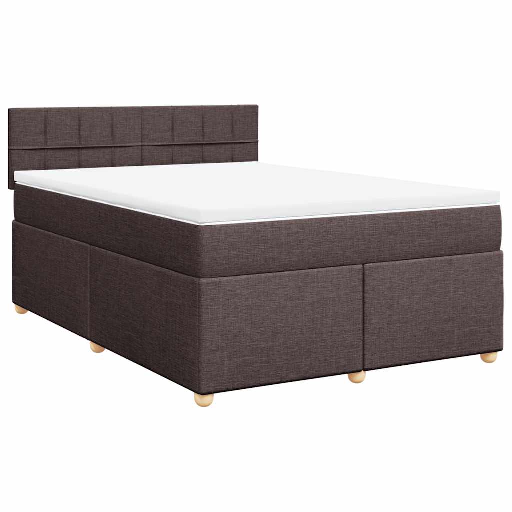 Boxspringbett mit Matratze Dunkelbraun 140x190 cm Stoff
