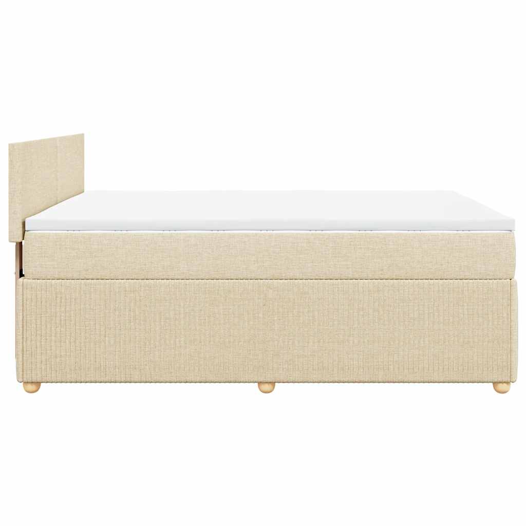 Boxspringbett mit Matratze Creme 140x190 cm Stoff