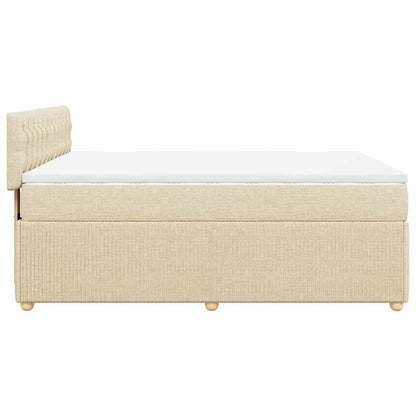 Boxspringbett mit Matratze Creme 140x190 cm Stoff
