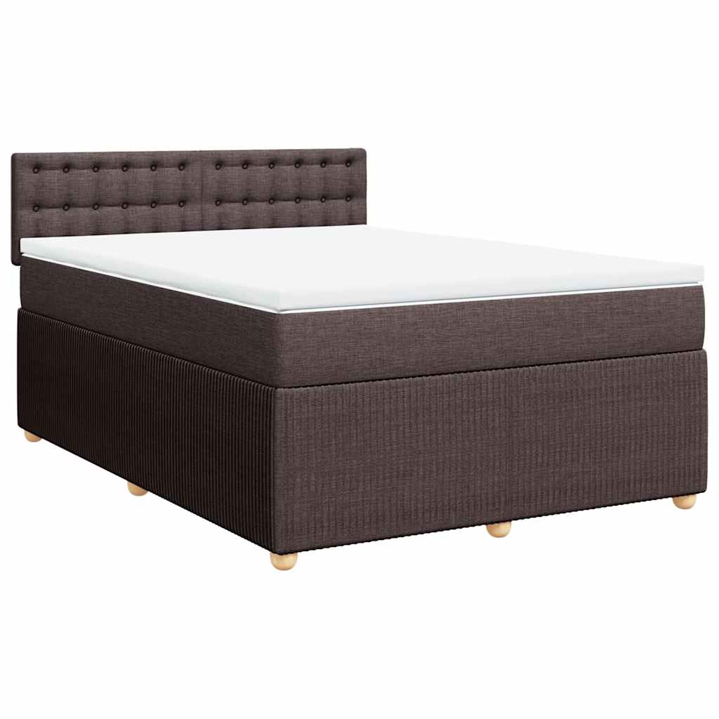 Boxspringbett mit Matratze Dunkelbraun 140x190 cm Stoff