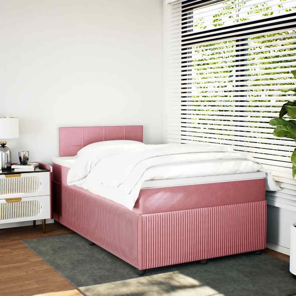 Boxspringbett mit Matratze Rosa 120x200 cm Samt