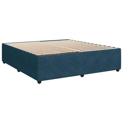 Boxspringbett mit Matratze Blau 180x200 cm Samt