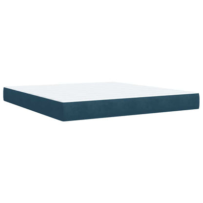 Boxspringbett mit Matratze Blau 180x200 cm Samt