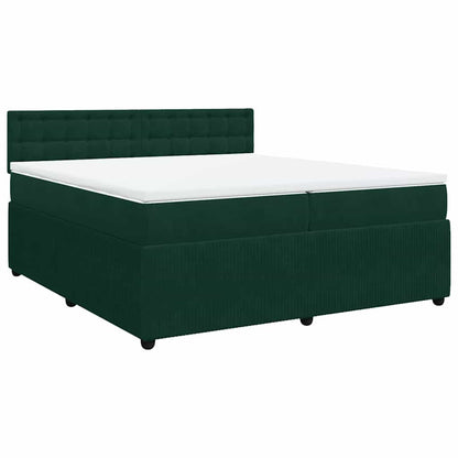 Boxspringbett mit Matratze Dunkelgrün 200x200 cm Samt