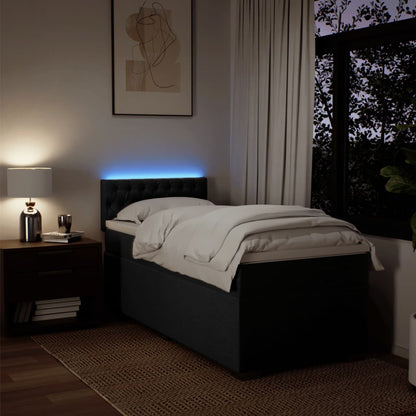 Boxspringbett mit Matratze Schwarz 90x190 cm Stoff