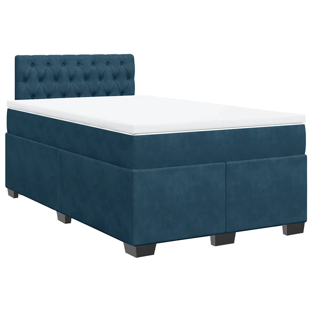 Boxspringbett mit Matratze Blau 120x190 cm Samt