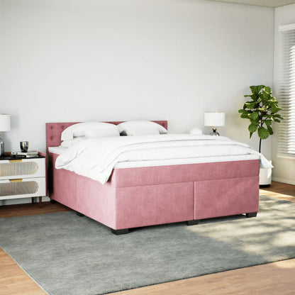 Boxspringbett mit Matratze Rosa 180x200 cm Samt