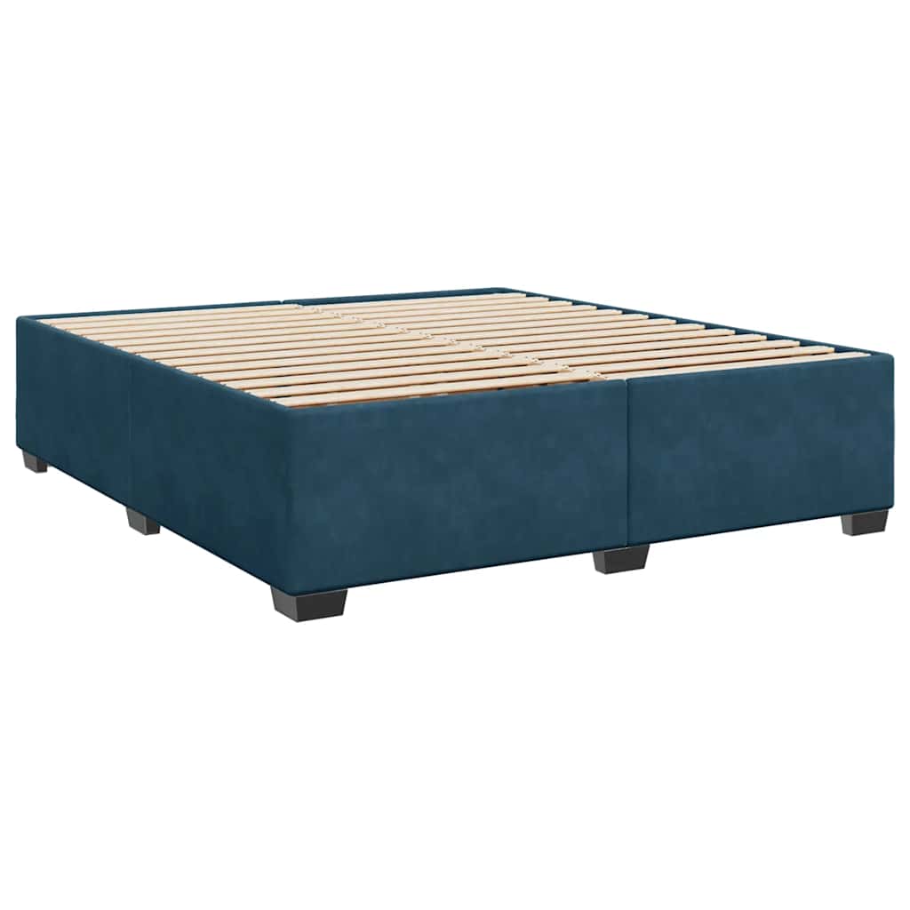 Boxspringbett mit Matratze Blau 200x200 cm Samt