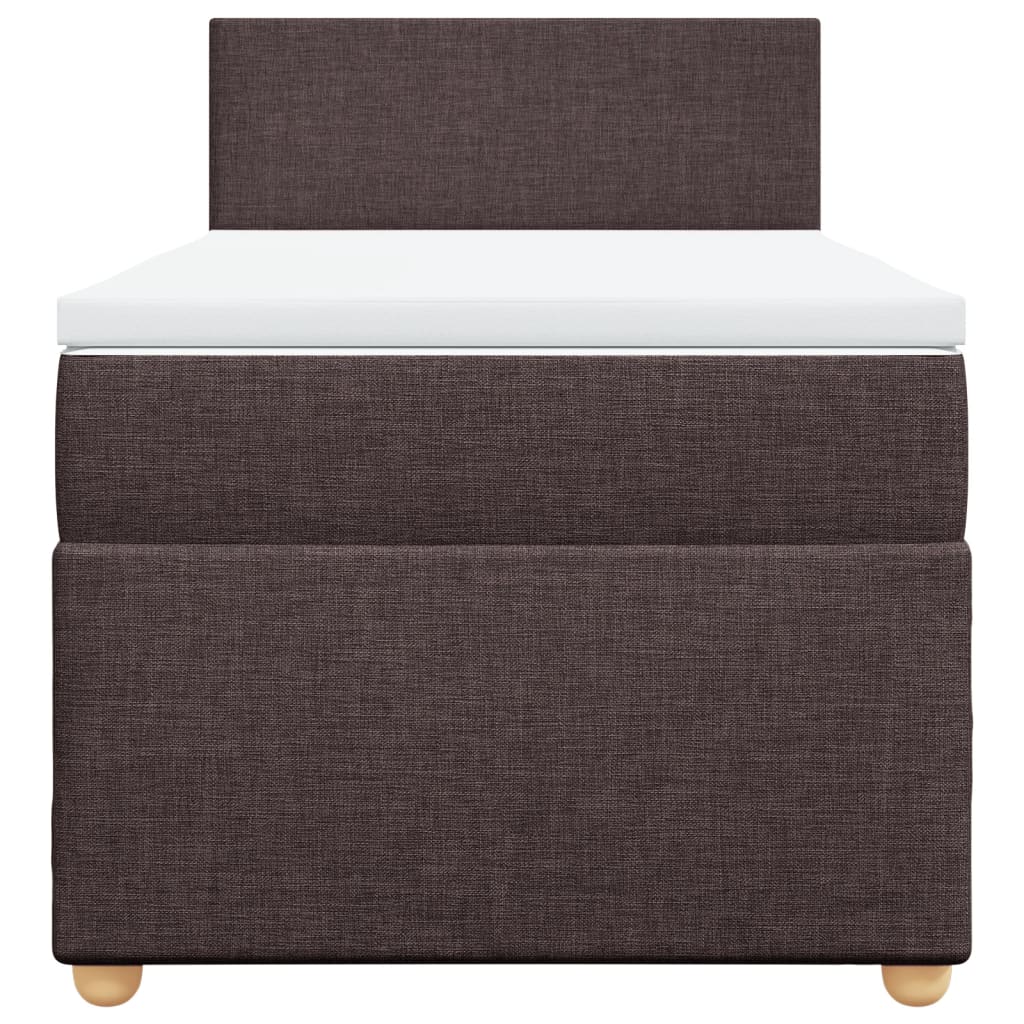 Boxspringbett mit Matratze Dunkelbraun 90x190 cm Stoff