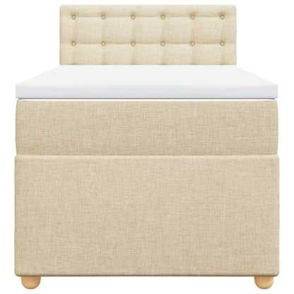 Boxspringbett mit Matratze Creme 100x200 cm Stoff