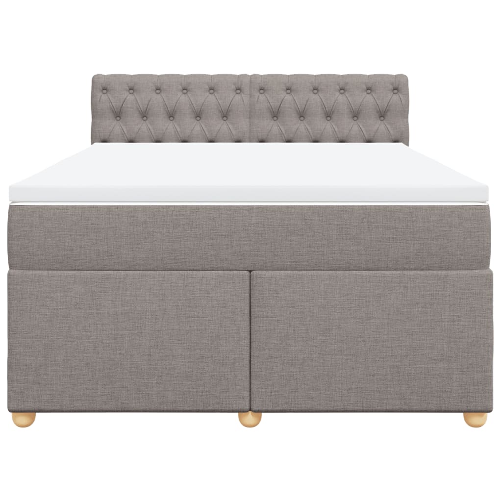 Boxspringbett mit Matratze Taupe 140x190 cm Stoff