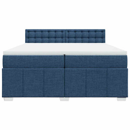 Boxspringbett mit Matratze Blau 200x200 cm Stoff