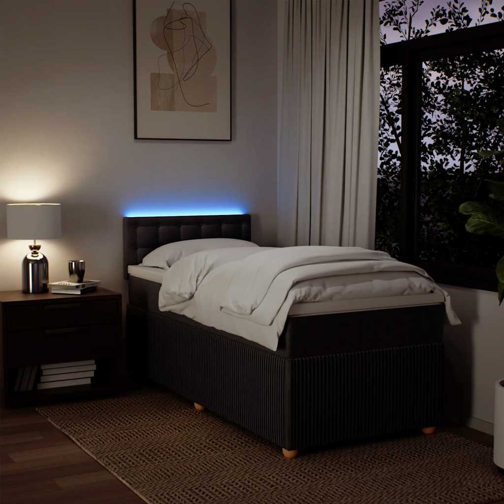 Boxspringbett mit Matratze Dunkelbraun 80x200 cm Stoff