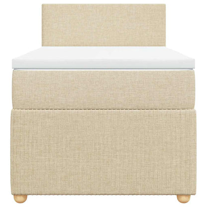 Boxspringbett mit Matratze Creme 90x190 cm Stoff
