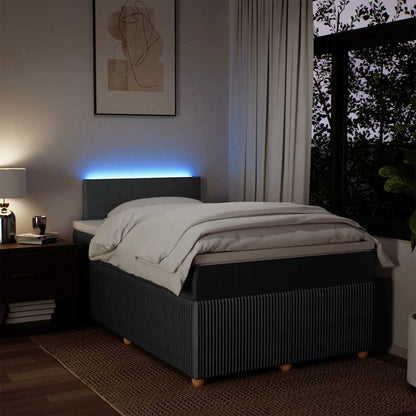 Boxspringbett mit Matratze Dunkelgrau 120x190 cm Stoff