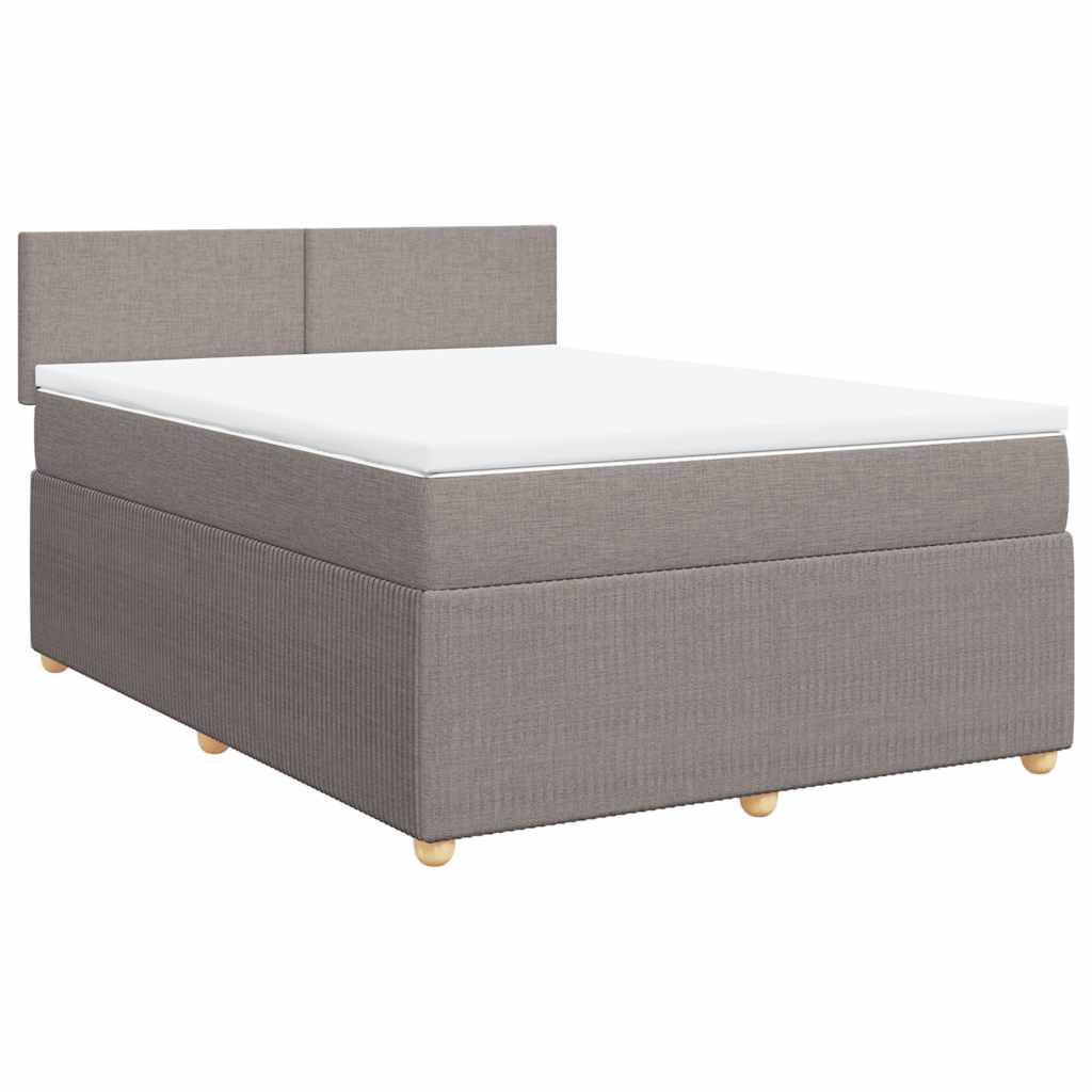 Boxspringbett mit Matratze Taupe 140x190 cm Stoff