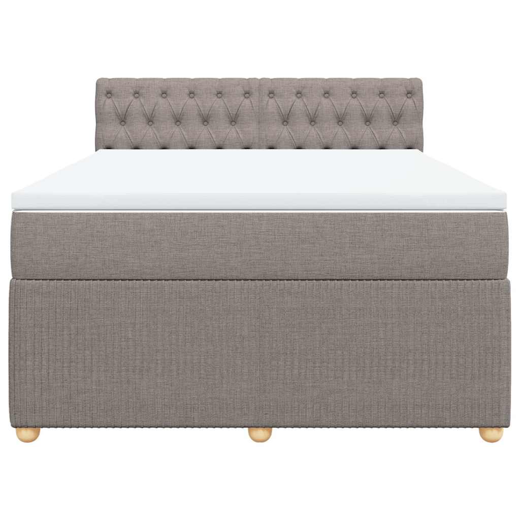 Boxspringbett mit Matratze Taupe 160x200 cm Stoff