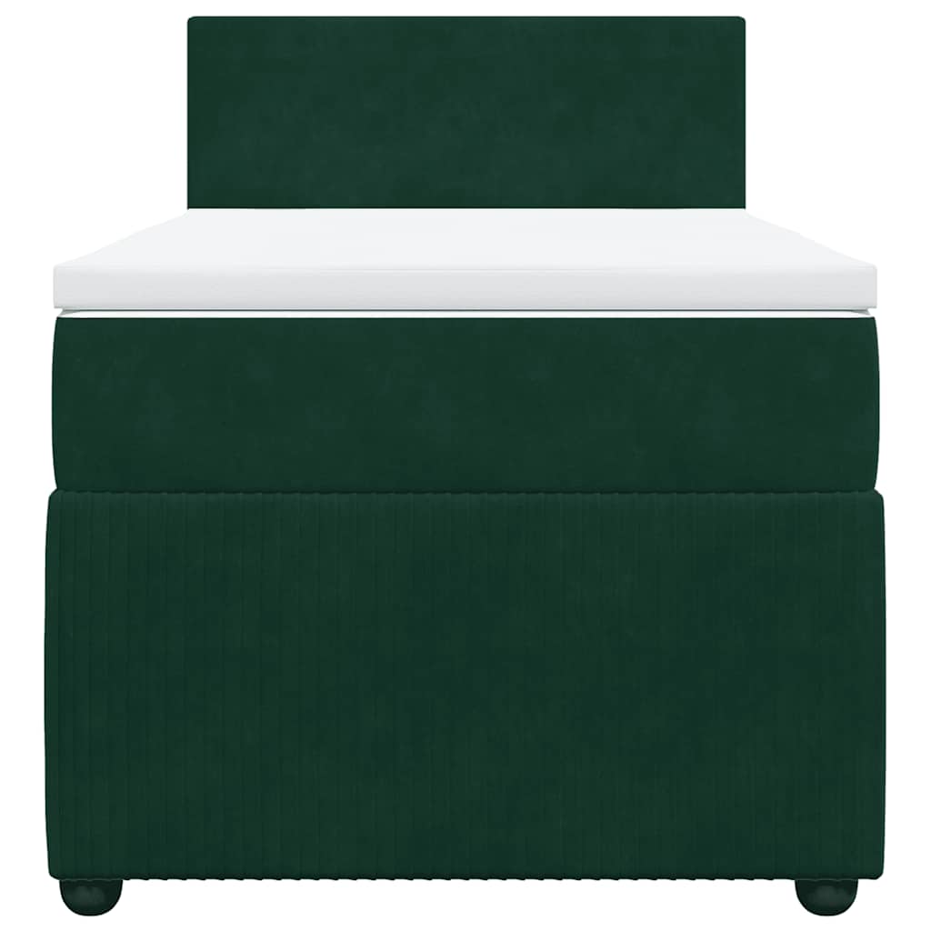 Boxspringbett mit Matratze Dunkelgrün 90x200 cm Samt