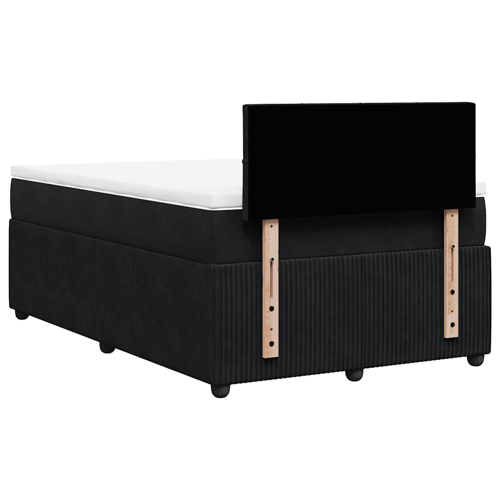 Boxspringbett mit Matratze Schwarz 120x190 cm Samt