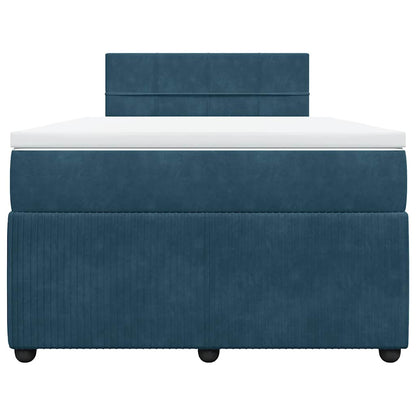 Boxspringbett mit Matratze Blau 120x190 cm Samt
